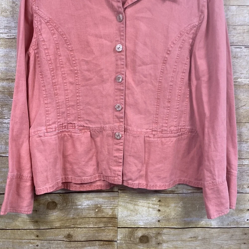 J. Jill 100% linen peach coral jacket size 16 - Picture 7 of 11